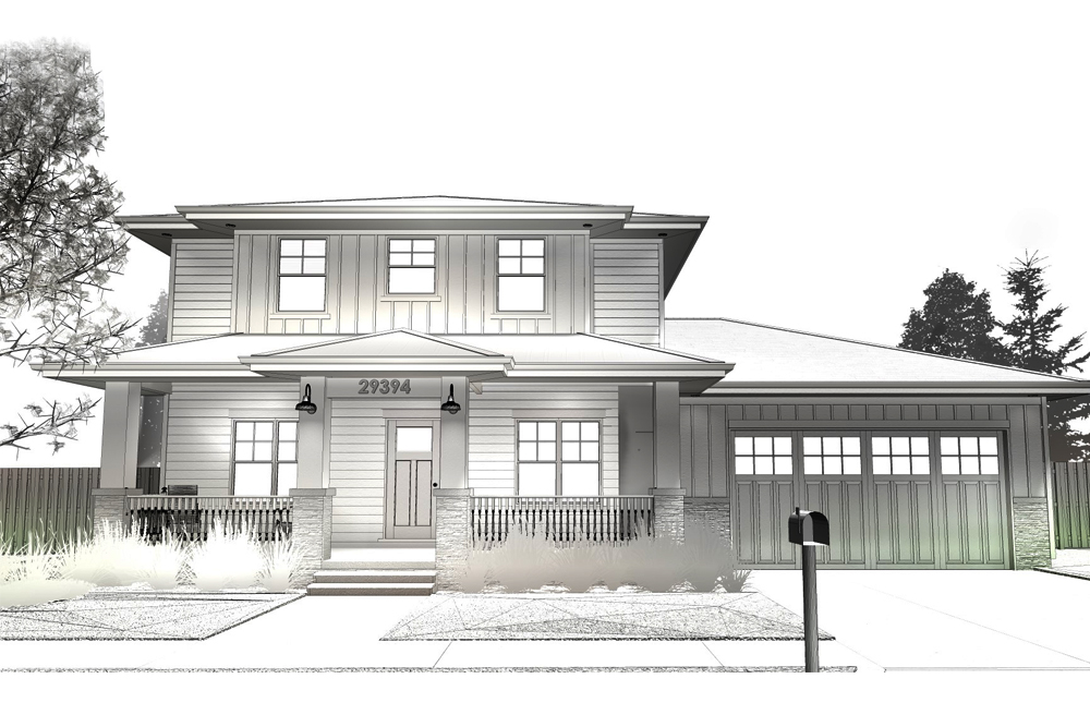 Front View of this 3-Bedroom, 2022 Sq Ft Plan - 100-1229
