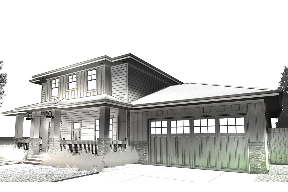 Front View of this 3-Bedroom, 2022 Sq Ft Plan - 100-1229