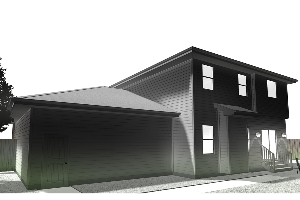 Rear View of this 3-Bedroom, 2022 Sq Ft Plan - 100-1229