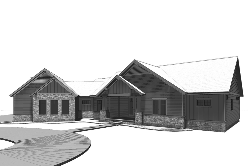 Front View of this 2-Bedroom, 2172 Sq Ft Plan - 100-1231