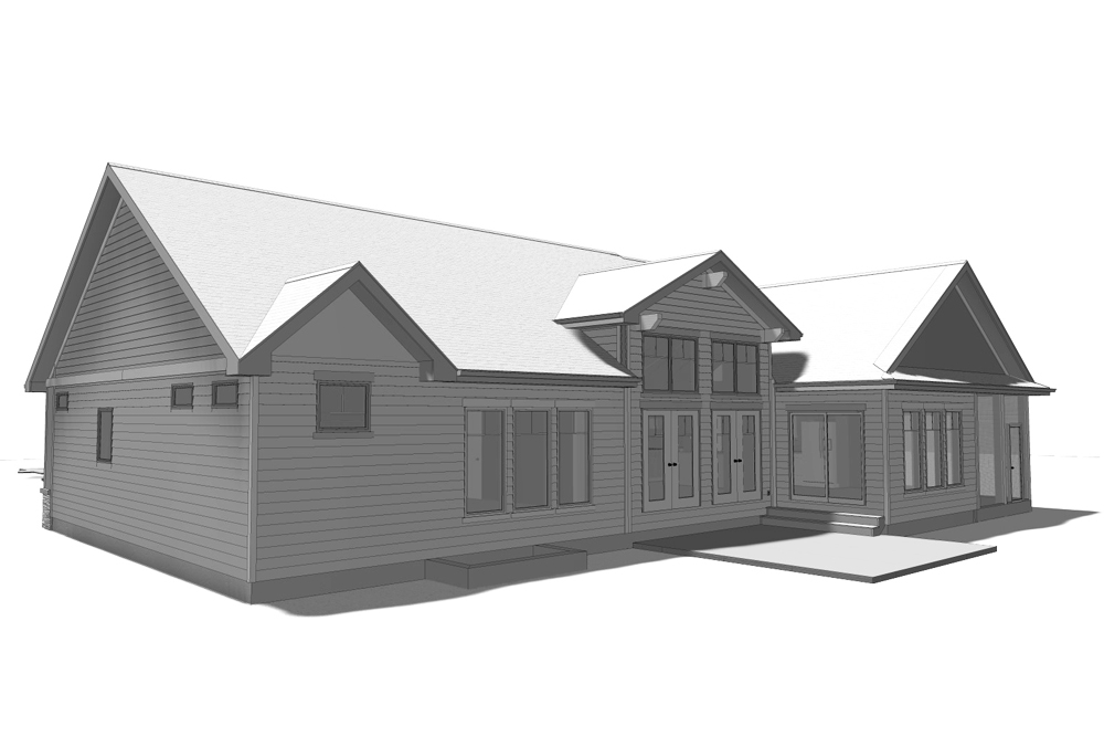 Rear View of this 2-Bedroom, 2172 Sq Ft Plan - 100-1231