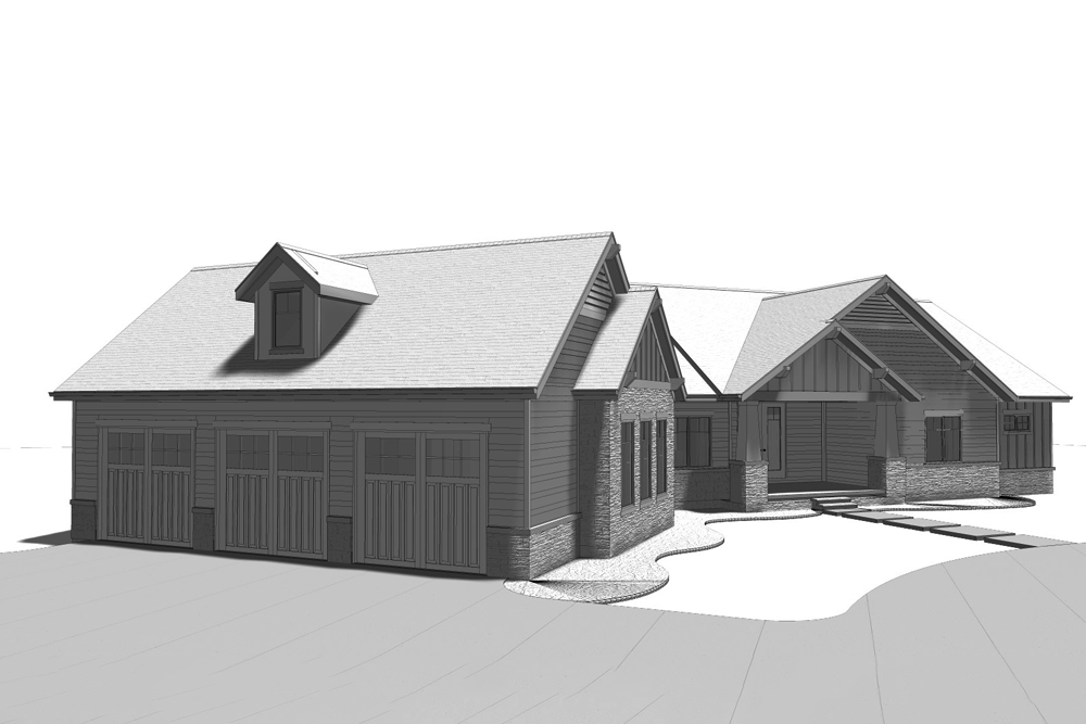 Side View of this 2-Bedroom, 2172 Sq Ft Plan - 100-1231
