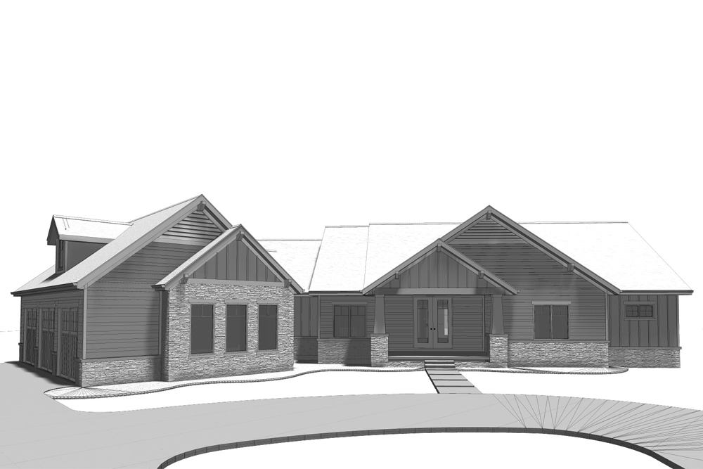 Front View of this 2-Bedroom, 2172 Sq Ft Plan - 100-1231