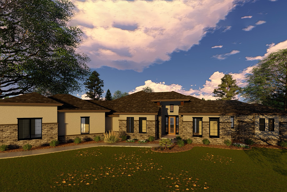 Front View of this 2-Bedroom, 3285 Sq Ft Plan - 100-1233
