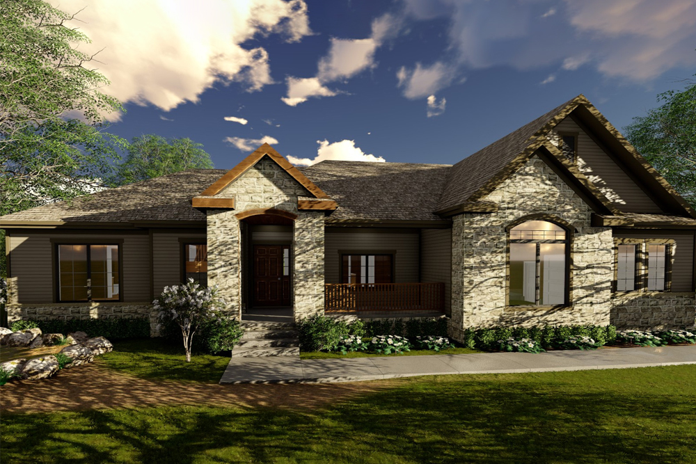Front View of this 2-Bedroom, 2242 Sq Ft Plan - 100-1234