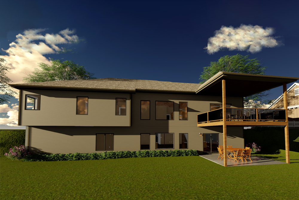 Rear View of this 2-Bedroom, 2242 Sq Ft Plan - 100-1234