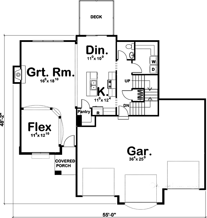 Floor Plan First Story of Mediterranean Plan #100-1237
