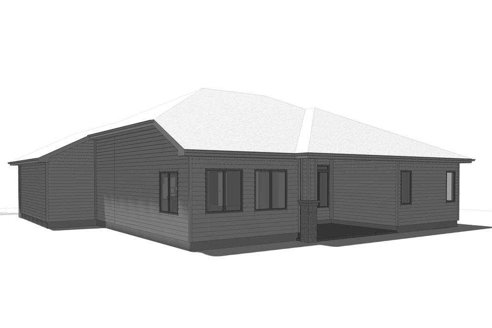 Rear View of this 3-Bedroom, 1927 Sq Ft Plan - 100-1239