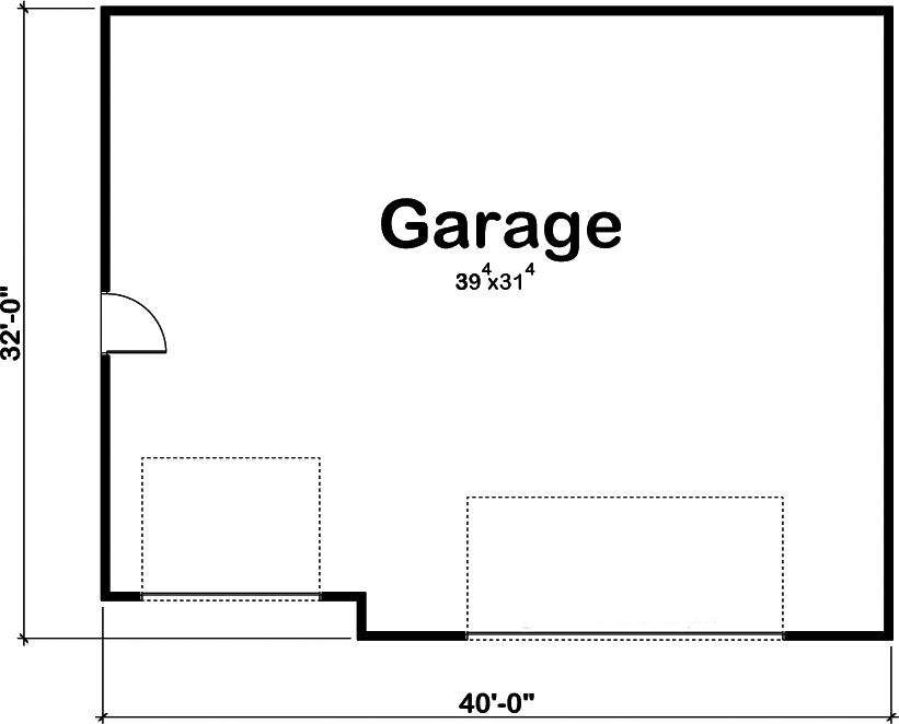 Floor Plan Garage of Craftsman Plan #100-1240