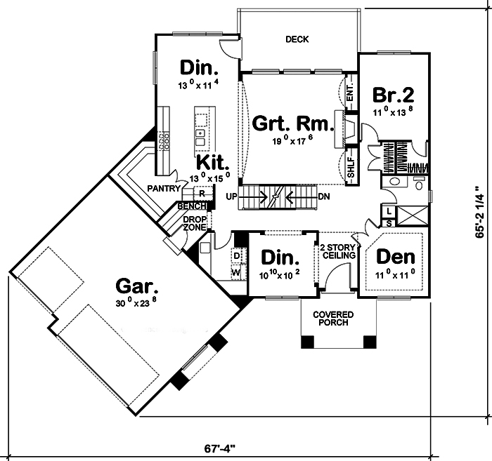 Floor Plan First Story of Mediterranean Plan #100-1243