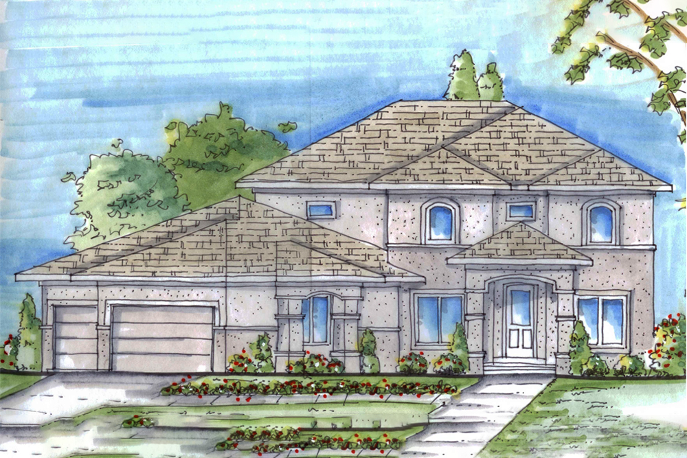Front elevation of Mediterranean home (ThePlanCollection: House Plan #100-1243)