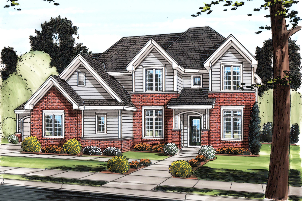 Front elevation of Traditional home (ThePlanCollection: House Plan #100-1245)