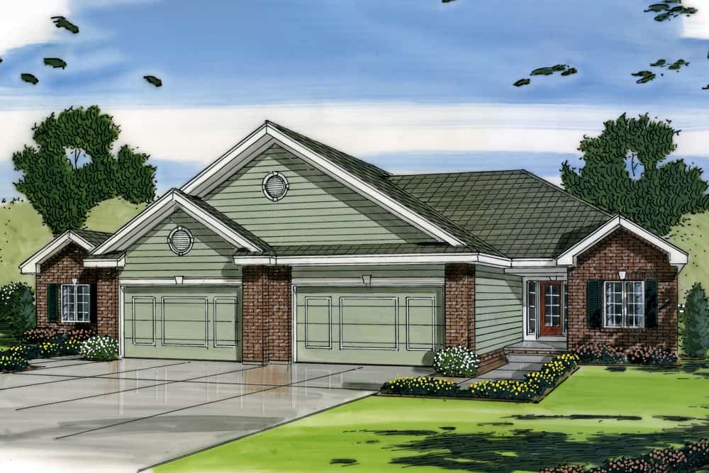 Front View of this 2-Bedroom, 1189 Sq Ft Plan - 100-1248