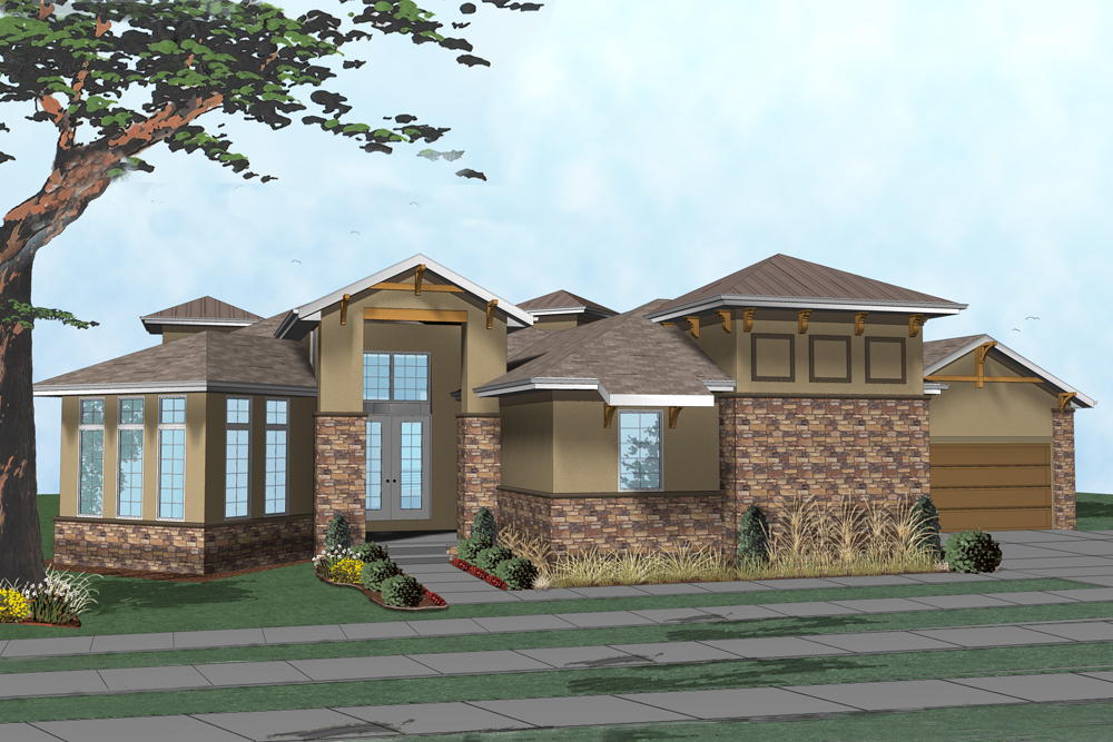 Front View of this 1-Bedroom, 2127 Sq Ft Plan - 100-1249