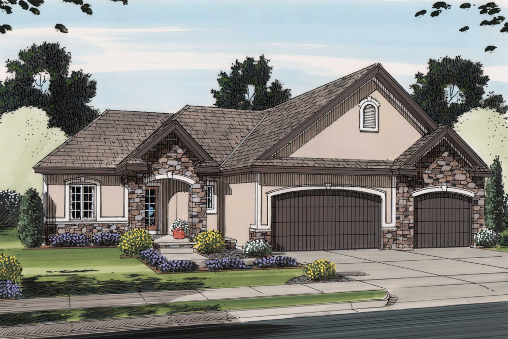 Front elevation of Traditional home (ThePlanCollection: House Plan #100-1251)