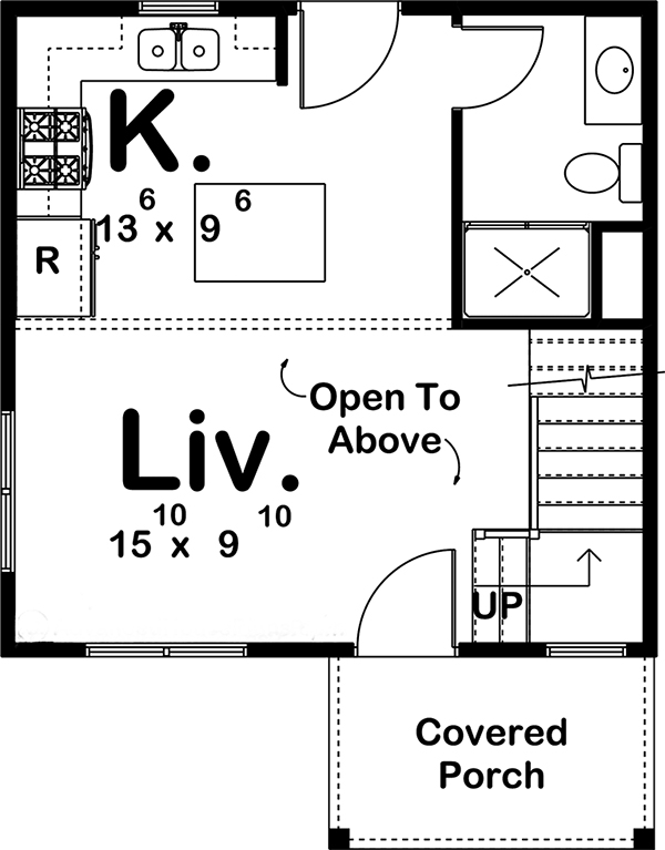Floor Plan First Story of Vacation Homes Plan #100-1254