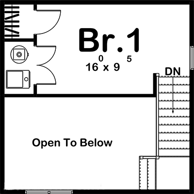 Floor Plan Second Story of Vacation Homes Plan #100-1254