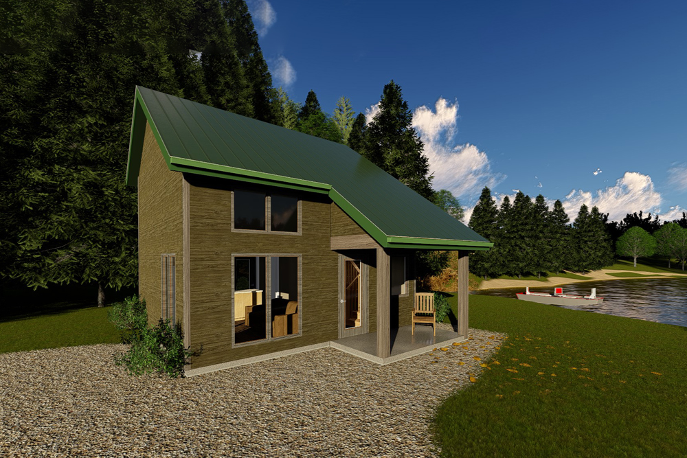 Front elevation of Vacation Homes home (ThePlanCollection: House Plan #100-1254)