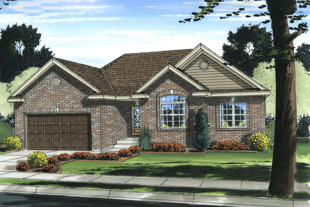 Front View of this 3-Bedroom, 1550 Sq Ft Plan - 100-1255