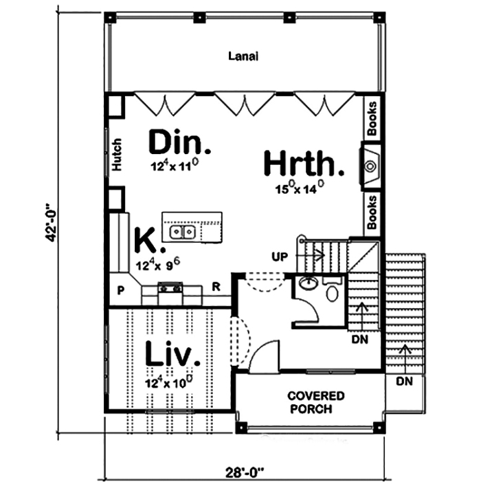Floor Plan First Story of Coastal Plan #100-1256