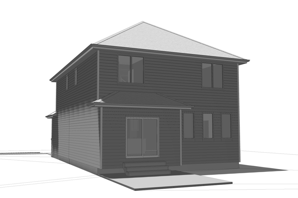 Rear View of this 3-Bedroom, 1645 Sq Ft Plan - 100-1264