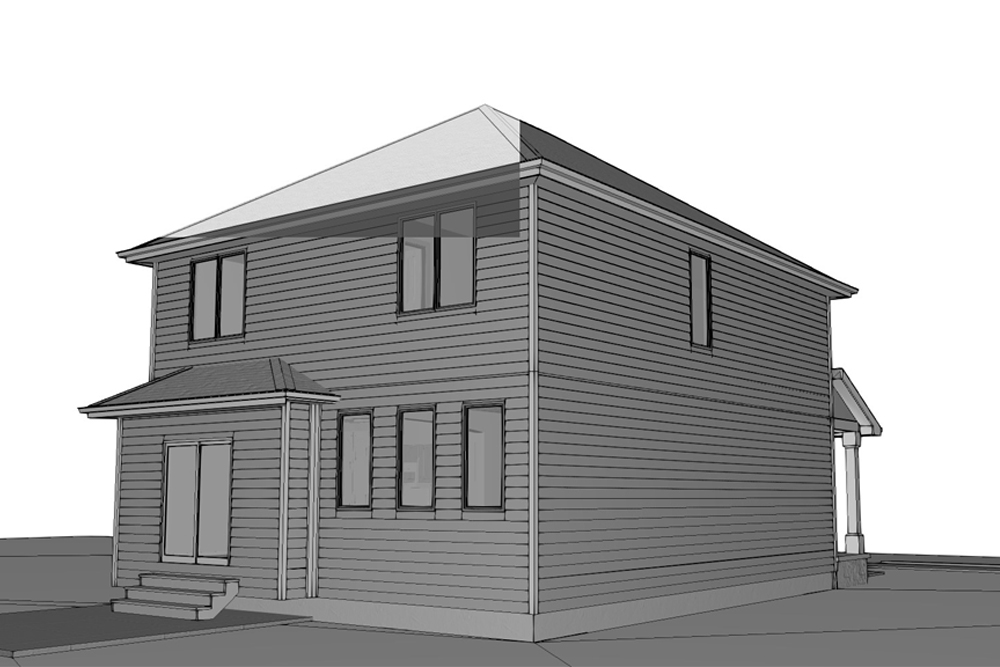 Rear View of this 3-Bedroom, 1645 Sq Ft Plan - 100-1264