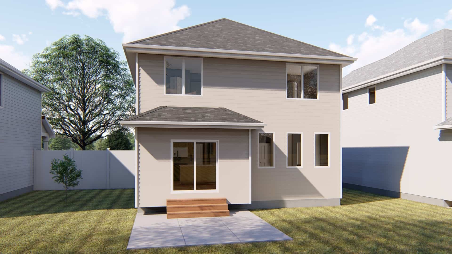 Rear View of this 3-Bedroom,1645 Sq Ft Plan -100-1264