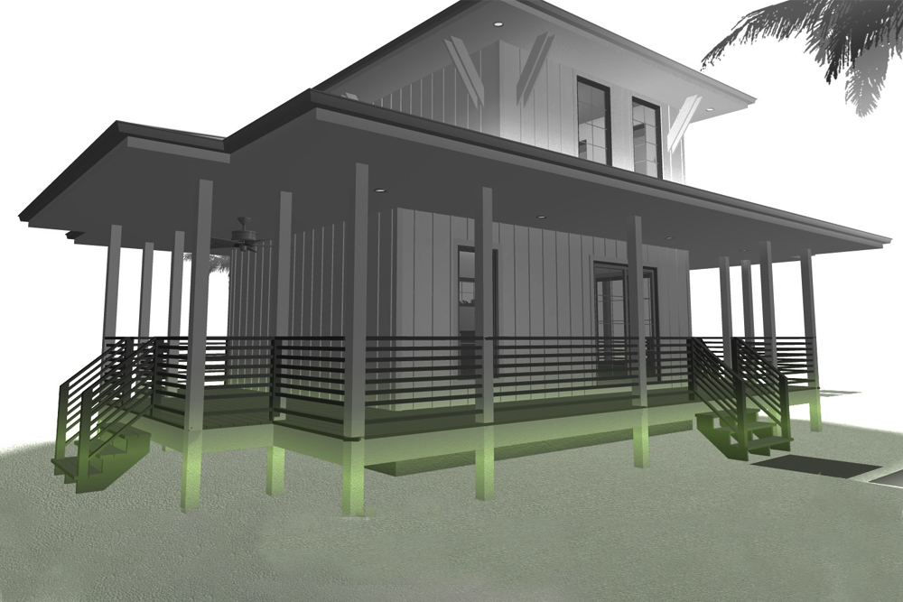 Side View of this 1-Bedroom, 533 Sq Ft Plan - 100-1265