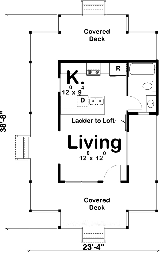 Floor Plan First Story of Coastal Plan #100-1265