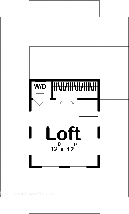 Floor Plan Second Story of Coastal Plan #100-1265