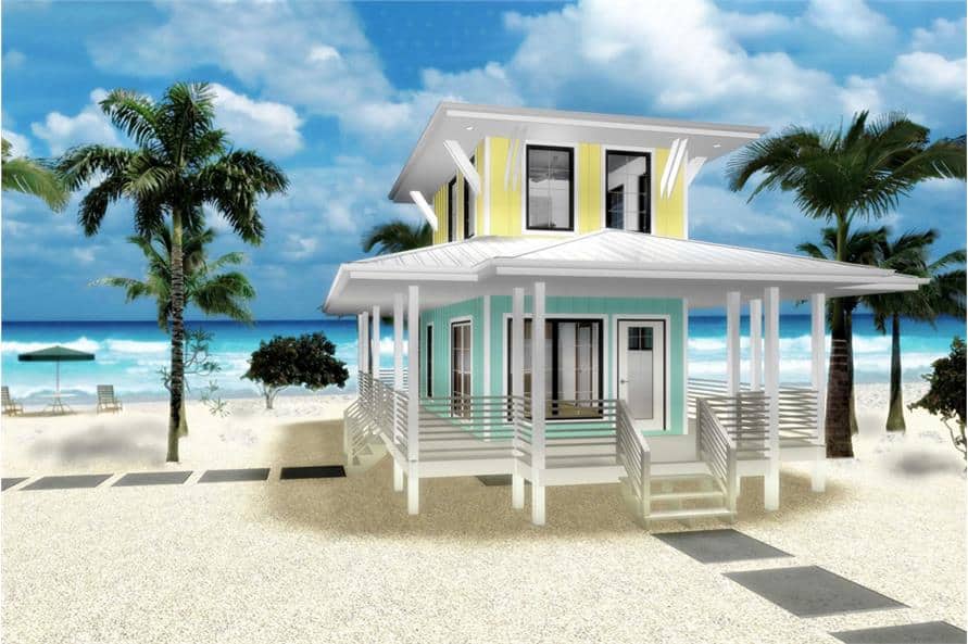 Front View of this 1-Bedroom,533 Sq Ft Plan -100-1265