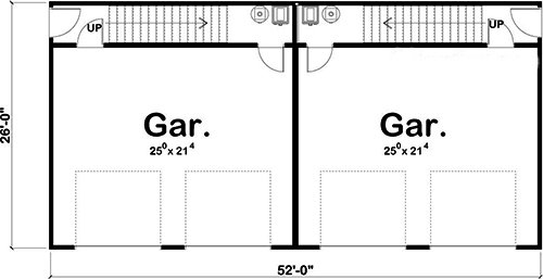 Floor Plan Garage of French Plan #100-1266