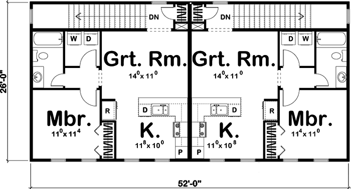 Floor Plan Second Story of French Plan #100-1266