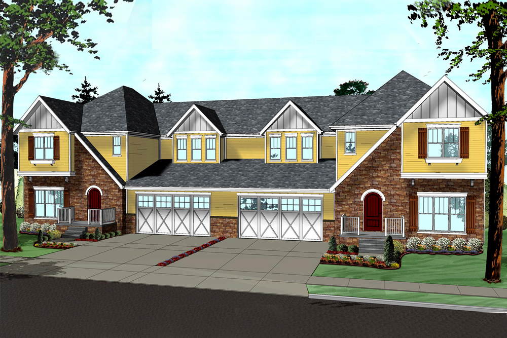 Front elevation of European home (ThePlanCollection: House Plan #100-1268)