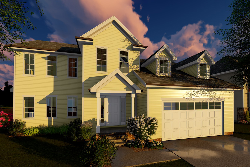 Front elevation of Traditional home (ThePlanCollection: House Plan #100-1269)