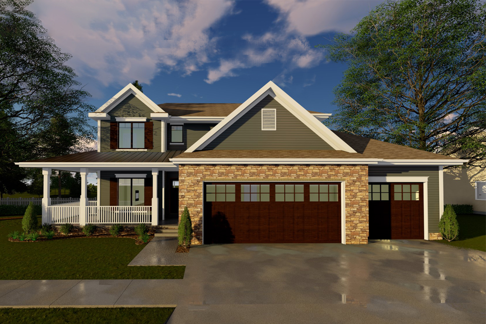 Front elevation of Traditional home (ThePlanCollection: House Plan #100-1272)