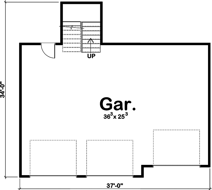 Floor Plan Garage of Craftsman Plan #100-1275