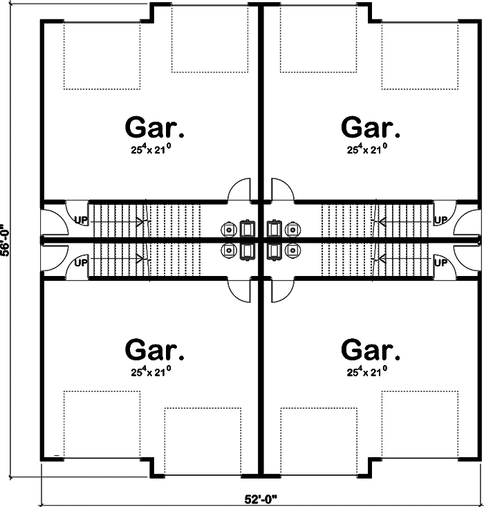 Floor Plan Garage of Garage w/Apartments Plan #100-1279