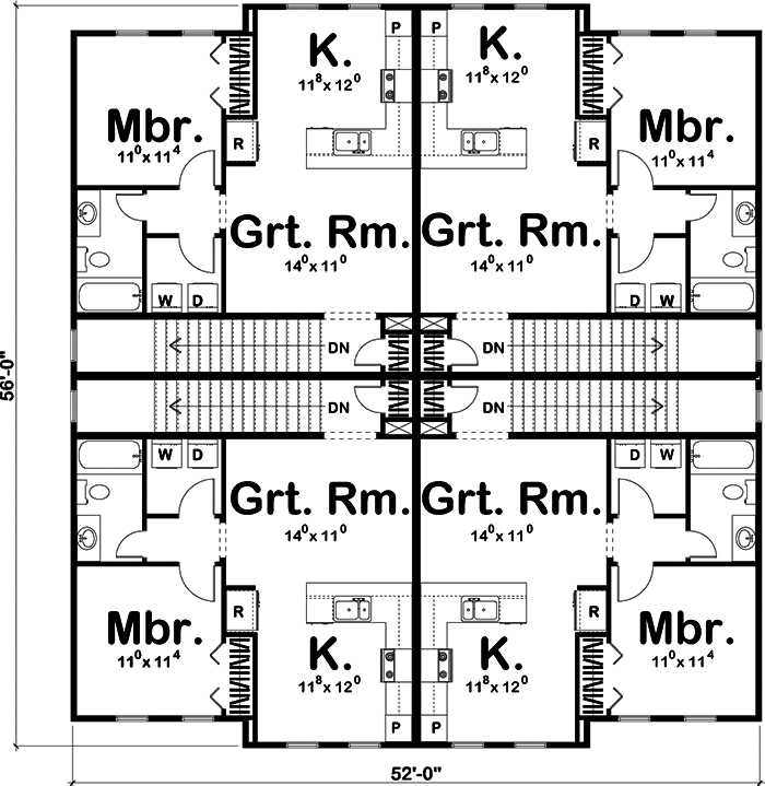 Floor Plan Second Story of Garage w/Apartments Plan #100-1279