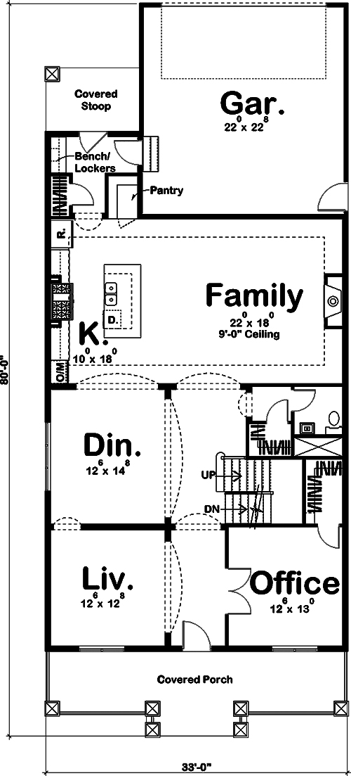 Floor Plan First Story of Cottage Plan #100-1287