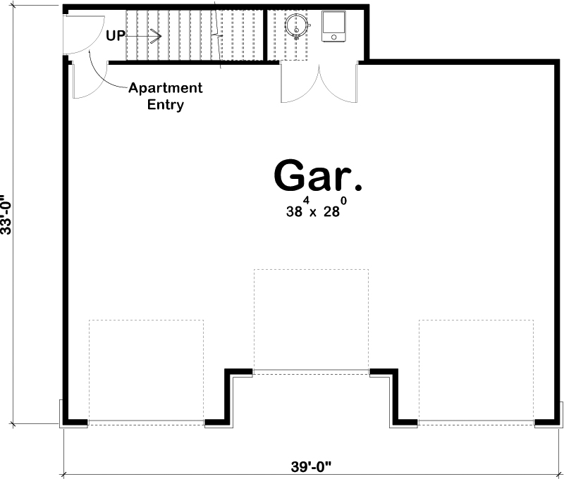 Floor Plan Garage of Traditional Plan #100-1289