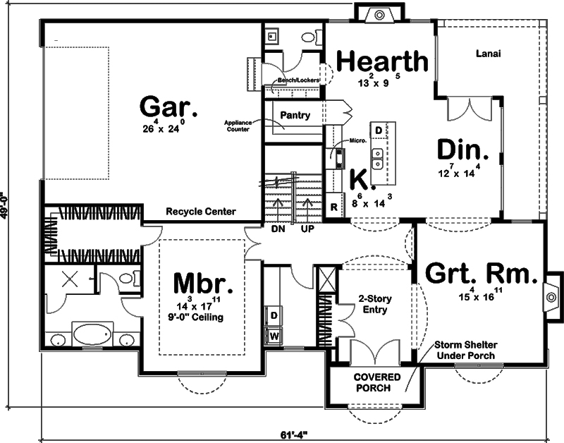 Floor Plan First Story of Mediterranean Plan #100-1290