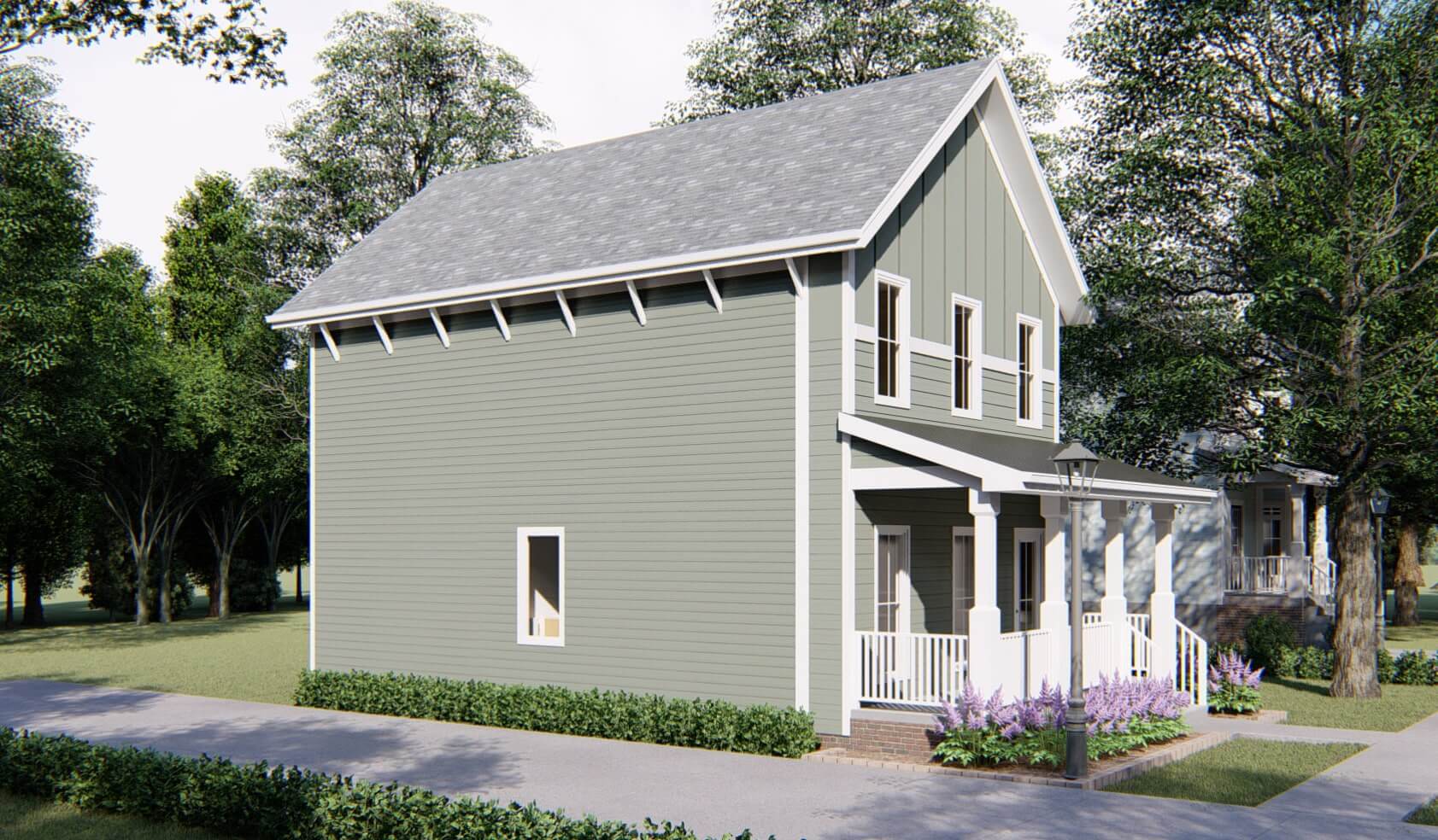 Home Plan Left Elevation of this 2-Bedroom,1228 Sq Ft Plan -100-1292