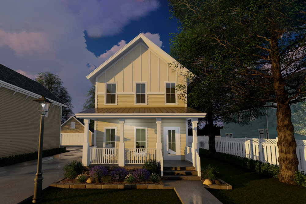 Front elevation of Traditional home (ThePlanCollection: House Plan #100-1292)