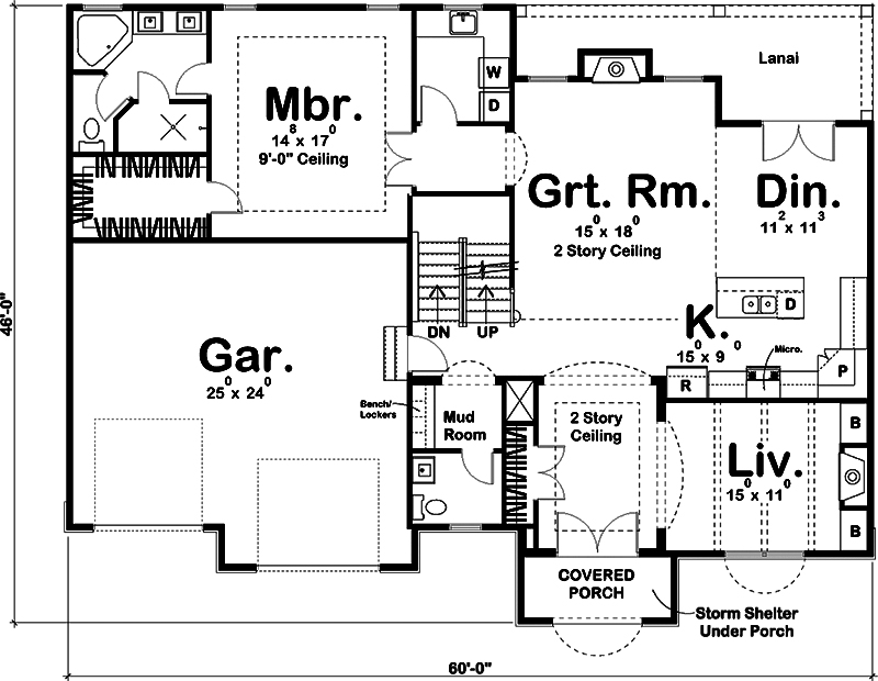 Floor Plan First Story of Mediterranean Plan #100-1295