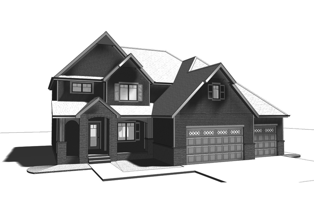 Front View of this 4-Bedroom, 2664 Sq Ft Plan - 100-1298