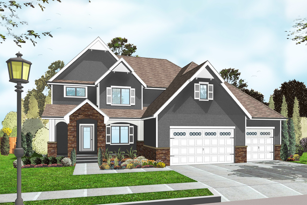 Front View of this 4-Bedroom, 2664 Sq Ft Plan - 100-1298