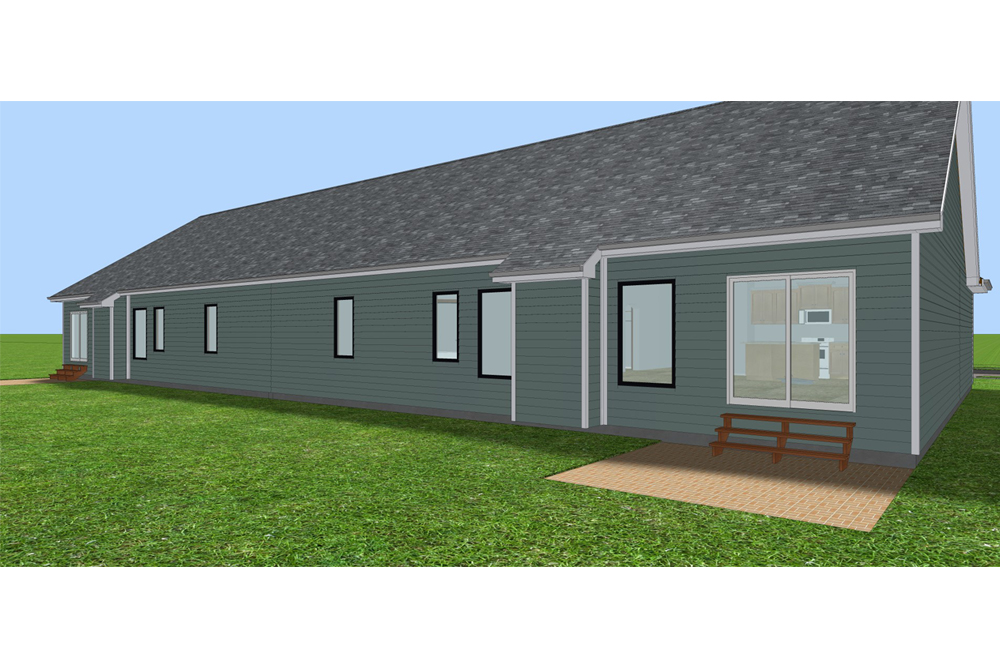 Rear View of this 3-Bedroom, 1889 Sq Ft Plan - 100-1301