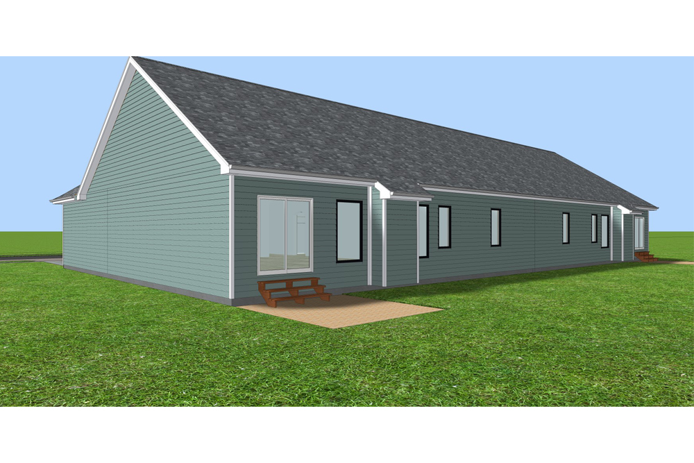 Rear View of this 3-Bedroom, 1889 Sq Ft Plan - 100-1301