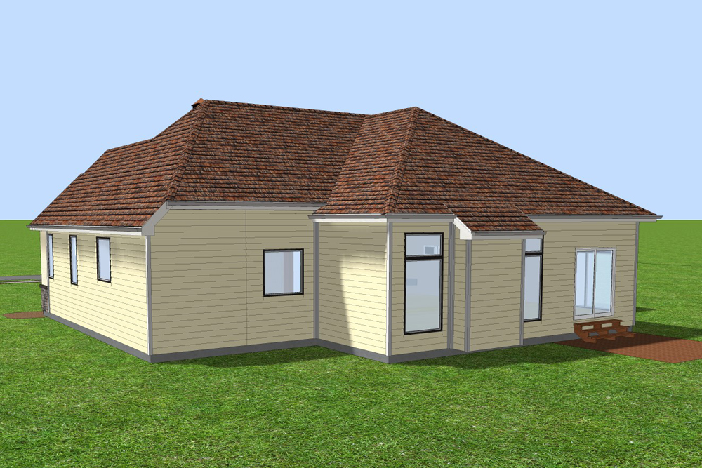 Rear View of this 2-Bedroom, 1904 Sq Ft Plan - 100-1302